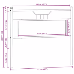 vidaXL Headboard Brown Oak 107 cm Engineered Wood and Steel bed headboard