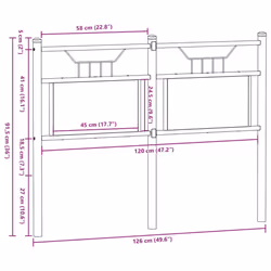 vidaXL Headboard Brown Oak 120 cm Engineered Wood and Steel bed headboard - Additional view 7