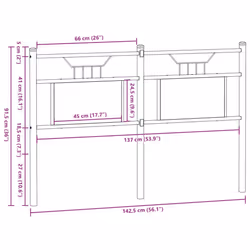 vidaXL Headboard Brown Oak 137 cm Engineered Wood and Steel bed headboard