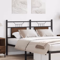 vidaXL Headboard Brown Oak 140 cm Engineered Wood and Steel bed headboard