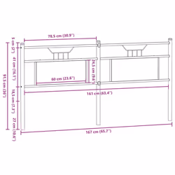 vidaXL Headboard Brown Oak 160 cm Engineered Wood and Steel bed headboard
