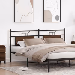 vidaXL Headboard Brown Oak 183 cm Engineered Wood and Steel bed headboard