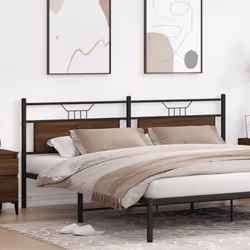 vidaXL Headboard Brown Oak 193 cm Engineered Wood and Steel bed headboard