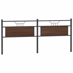 vidaXL Headboard Brown Oak 193 cm Engineered Wood and Steel bed headboard - Additional view 5