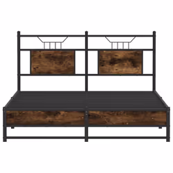 vidaXL Bed Frame without Mattress Smoked Oak 90x190 cm Single Engineered Wood - smoked oak, 137 x 190 cm - Additional view 5