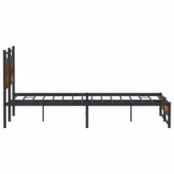 vidaXL Bed Frame without Mattress Smoked Oak 90x190 cm Single Engineered Wood - smoked oak, 137 x 190 cm - Additional view 6