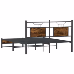 vidaXL Bed Frame without Mattress Smoked Oak 90x190 cm Single Engineered Wood - smoked oak, 137 x 190 cm - Additional view 7