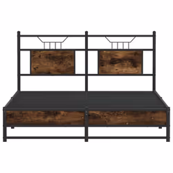 vidaXL Metal Bed Frame without Mattress double bed - smoked oak, 140 x 190 cm - Additional view 5