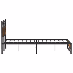 vidaXL Metal Bed Frame without Mattress double bed - smoked oak, 140 x 190 cm - Additional view 6