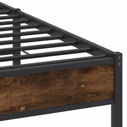 vidaXL Metal Bed Frame without Mattress double bed - smoked oak, 140 x 190 cm - Additional view 9