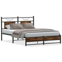 vidaXL Bed Frame without Mattress Smoked Oak 90x190 cm Single Engineered Wood - smoked oak, 140 x 200 cm
