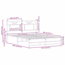 vidaXL Bed Frame without Mattress Smoked Oak 90x190 cm Single Engineered Wood - smoked oak, 140 x 200 cm - Additional view 10