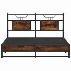vidaXL Bed Frame without Mattress Smoked Oak 90x190 cm Single Engineered Wood - smoked oak, 140 x 200 cm - Additional view 5