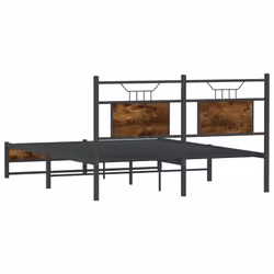 vidaXL Bed Frame without Mattress Smoked Oak 90x190 cm Single Engineered Wood - smoked oak, 140 x 200 cm - Additional view 7