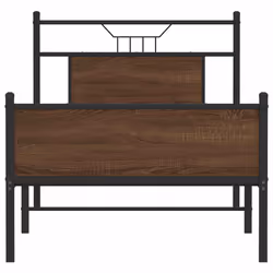 vidaXL Bed Frame without Mattress Smoked Oak 90x190 cm Single Engineered Wood - brown oak, 80 x 200 cm - Additional view 5