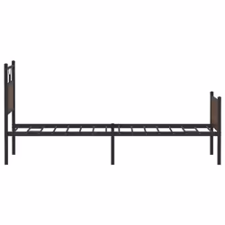 vidaXL Metal Bed Frame without Mattress double bed - brown oak, 90 x 190 cm - Additional view 6