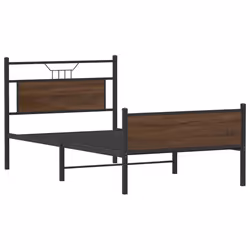 vidaXL Metal Bed Frame without Mattress double bed - brown oak, 100 x 190 cm