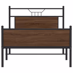 vidaXL Metal Bed Frame without Mattress double bed - brown oak, 100 x 190 cm - Additional view 5