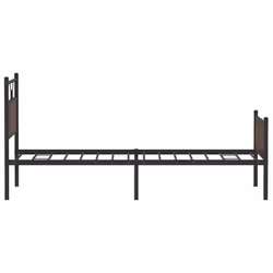 vidaXL Metal Bed Frame without Mattress double bed - brown oak, 100 x 190 cm - Additional view 6