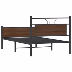 vidaXL Metal Bed Frame without Mattress double bed - brown oak, 100 x 190 cm - Additional view 7