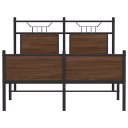 vidaXL Metal Bed Frame without Mattress double bed - brown oak, 120 x 200 cm - Additional view 5