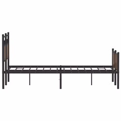 vidaXL Metal Bed Frame without Mattress double bed - brown oak, 120 x 200 cm - Additional view 6