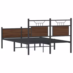 vidaXL Metal Bed Frame without Mattress double bed - brown oak, 120 x 200 cm - Additional view 7