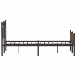vidaXL Bed Frame without Mattress Smoked Oak 90x190 cm Single Engineered Wood - brown oak, 140 x 190 cm - Additional view 6