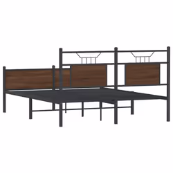 vidaXL Bed Frame without Mattress Smoked Oak 90x190 cm Single Engineered Wood - brown oak, 140 x 190 cm - Additional view 7