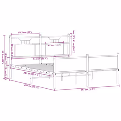 vidaXL Bed Frame without Mattress Smoked Oak 90x190 cm Single Engineered Wood - brown oak, 140 x 200 cm