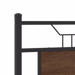 vidaXL Bed Frame without Mattress Smoked Oak 90x190 cm Single Engineered Wood - brown oak, 140 x 200 cm - Additional view 8