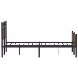 vidaXL Bed Frame without Mattress Smoked Oak 90x190 cm Single Engineered Wood - brown oak, 150 x 200 cm - Additional view 6