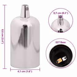 vidaXL Lamp Holders 2 pcs Red Bronze E27 lamp base screw-in socket bulb holder - satin nickel, 41 x 86 mm - Additional view 3