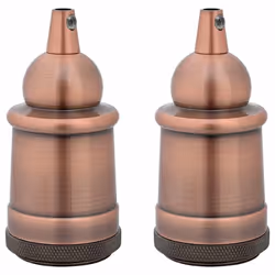 vidaXL Lamp Holders 2 pcs Red Bronze E27 lamp base screw-in socket bulb holder - red bronze, 47 x 103 mm