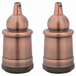 vidaXL Lamp Holders 2 pcs Red Bronze E27 lamp base screw-in socket bulb holder - red bronze, 47 x 103 mm