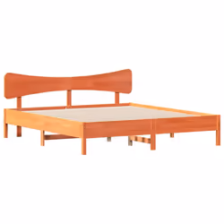 vidaXL Bed Frame without Mattress Bed Solid Wood Pine - wax brown, 200 x 200 cm