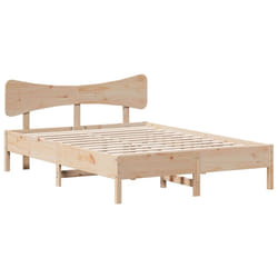 vidaXL Bed Frame without Mattress Bed Solid Wood Pine - natural, 120 x 200 cm