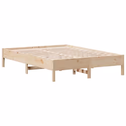 vidaXL Bed Frame without Mattress Bed Solid Wood Pine - natural, 120 x 200 cm - Additional view 4