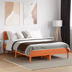 vidaXL Bed Frame without Mattress Bed Solid Wood Pine - wax brown, 120 x 200 cm