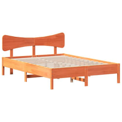 vidaXL Bed Frame without Mattress Bed Solid Wood Pine - wax brown, 140 x 190 cm