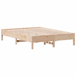 vidaXL Bed Frame without Mattress Bed Solid Wood Pine - natural, 120 x 190 cm - Additional view 4