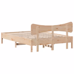 vidaXL Bed Frame without Mattress Bed Solid Wood Pine - natural, 120 x 190 cm - Additional view 7