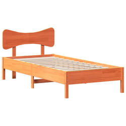 vidaXL Bed Frame without Mattress Bed Solid Wood Pine - wax brown, 90 x 190 cm