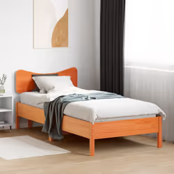 vidaXL Bed Frame without Mattress Bed Solid Wood Pine - wax brown, 90 x 190 cm
