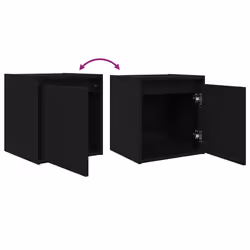 vidaXL Wall-Mounted Bedside Cabinets 2 pcs Concrete Grey 38x34x40 cm - black, 1 pcs - Additional view 8