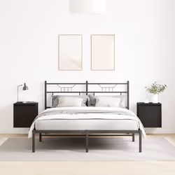 vidaXL Wall-Mounted Bedside Cabinets 2 pcs Concrete Grey 38x34x40 cm - black, 2 pcs - Additional view 2