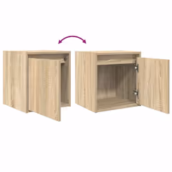 vidaXL Wall-Mounted Bedside Cabinets 2 pcs Concrete Grey 38x34x40 cm - sonoma oak, 1 pcs - Additional view 8
