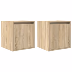 vidaXL Wall-Mounted Bedside Cabinets 2 pcs Concrete Grey 38x34x40 cm - sonoma oak, 2 pcs