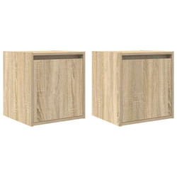 vidaXL Wall-Mounted Bedside Cabinets 2 pcs Concrete Grey 38x34x40 cm - sonoma oak, 2 pcs