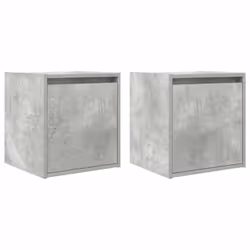 vidaXL Wall-Mounted Bedside Cabinets 2 pcs Concrete Grey 38x34x40 cm - concrete grey, 2 pcs
